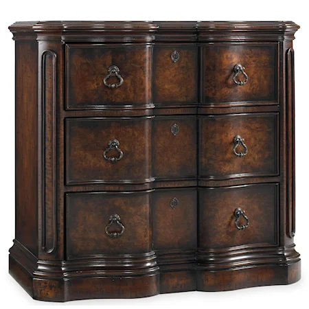Serpentine Sculpted Accent Chest with 3 Drawers